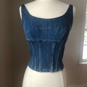 Maeve: Anthropologie Denim Corset Tank